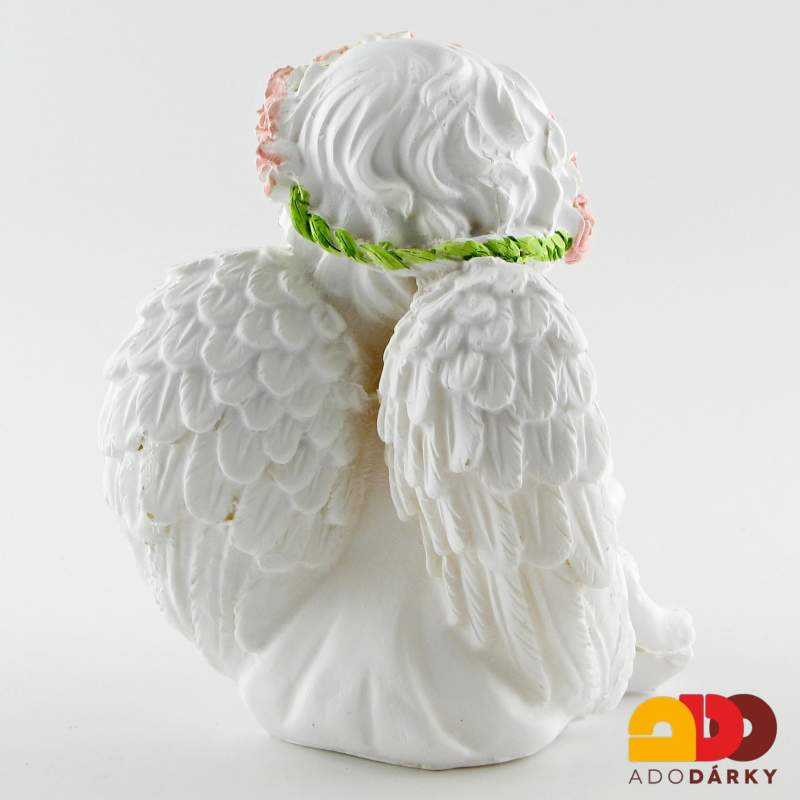 Anděl sedící s čelenkou 12,5 cm