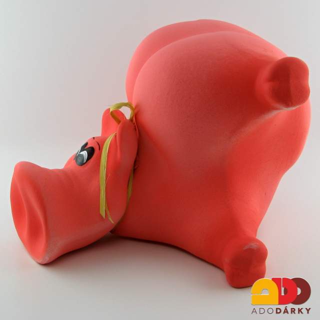 Pokladnička prase obrovské růžové s tangama 31 cm