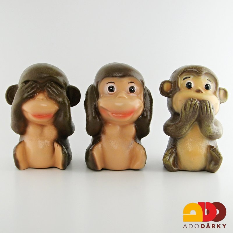 Pokladnička opice "neslyším" 19 cm