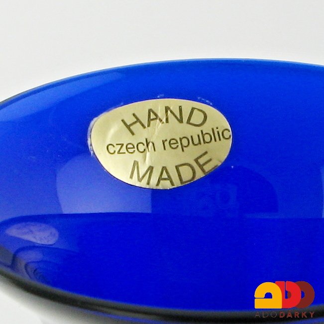 Váza modro - červeno - bílá vysoká 26,5 cm