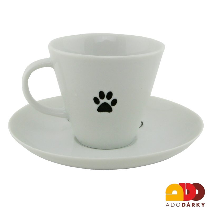 Moka šálek s podšálkem s kočkou s ocasem nahoru 100 ml