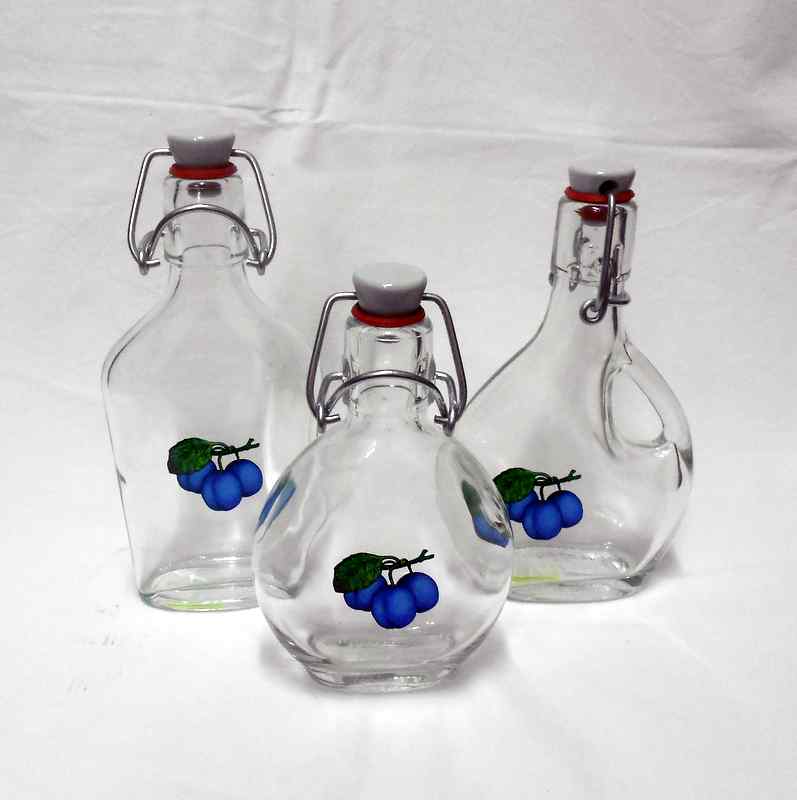 Láhev na slivovici 0,1 l švestka