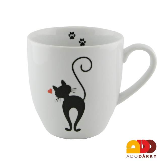 Hrnek s kočkou s ocasem nahoru 670 ml