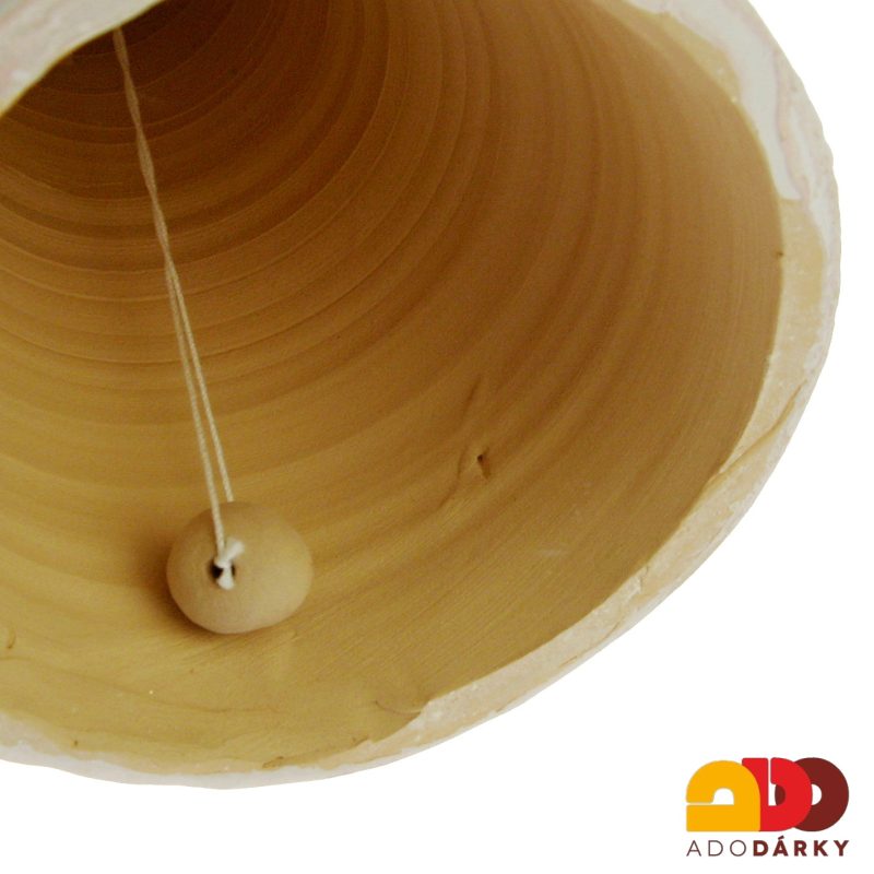 Keramický zvonek panenka s ovocem červená 21 cm