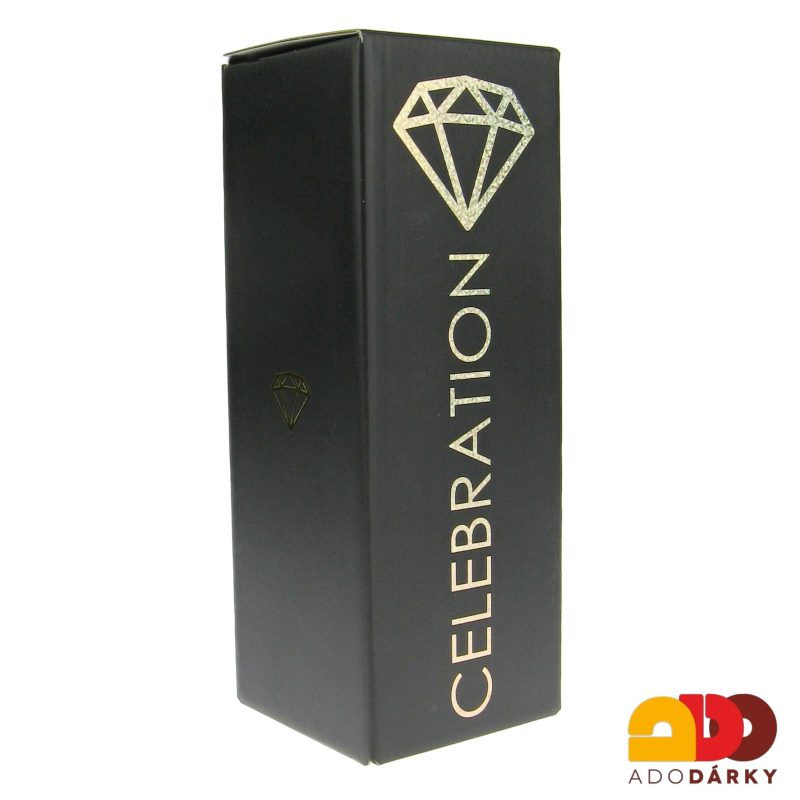 Váza zlatá brus Swarovski 25 cm