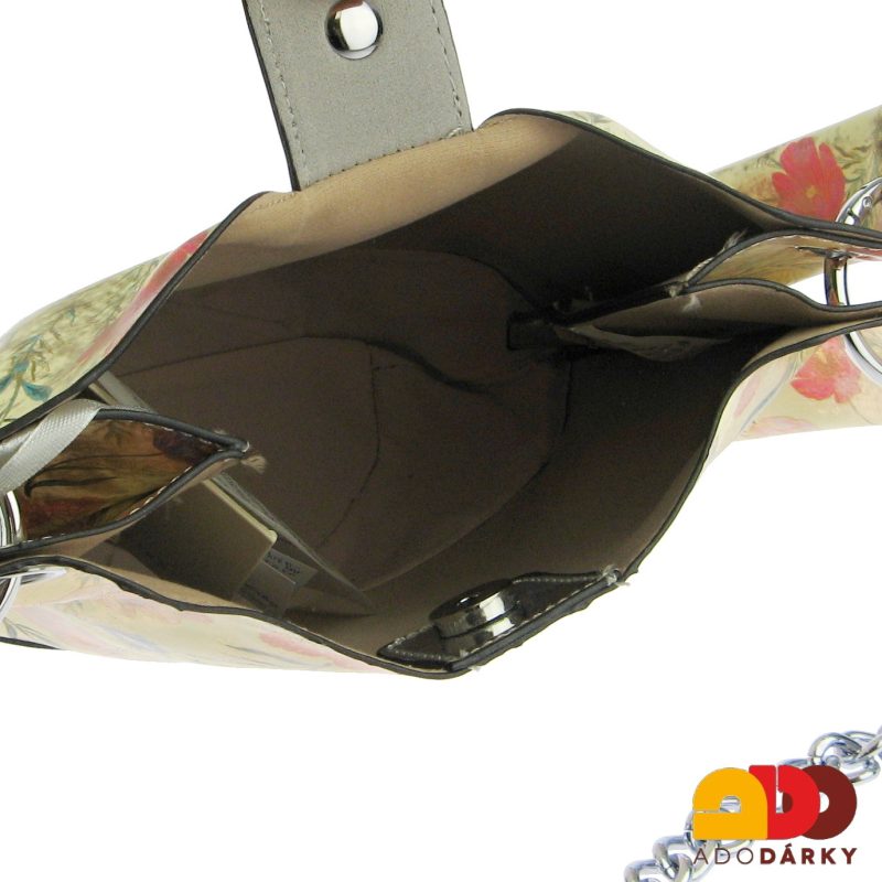 Kabelka POTRI zelená s květy 26 cm