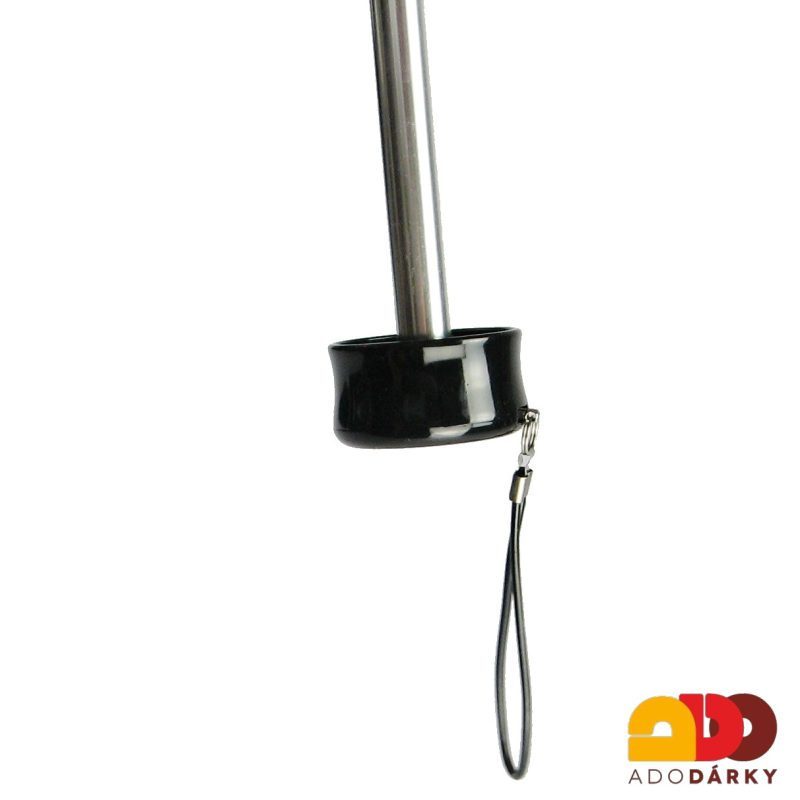 MINI skládací dámský deštník růžovo-černý s nápisy