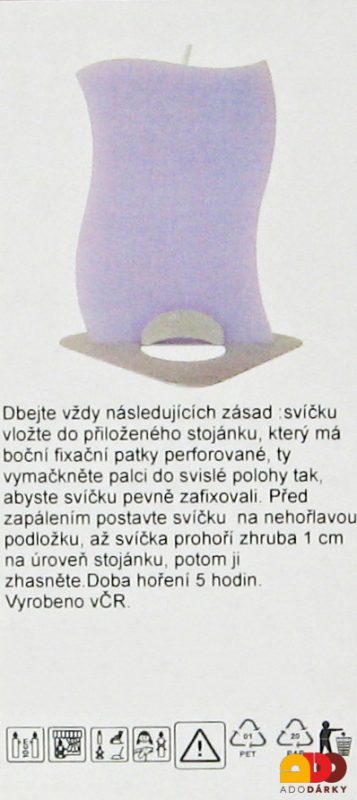 Ručně malovaná svíčka Anděl 14 cm