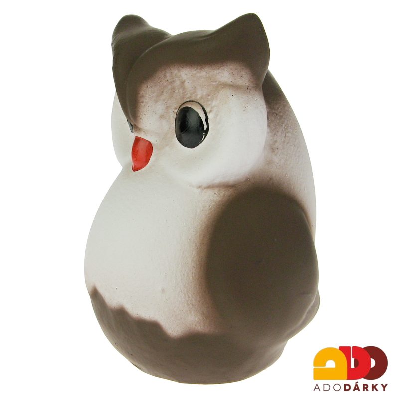 Pokladnička sova hnědobílá střední 31 cm