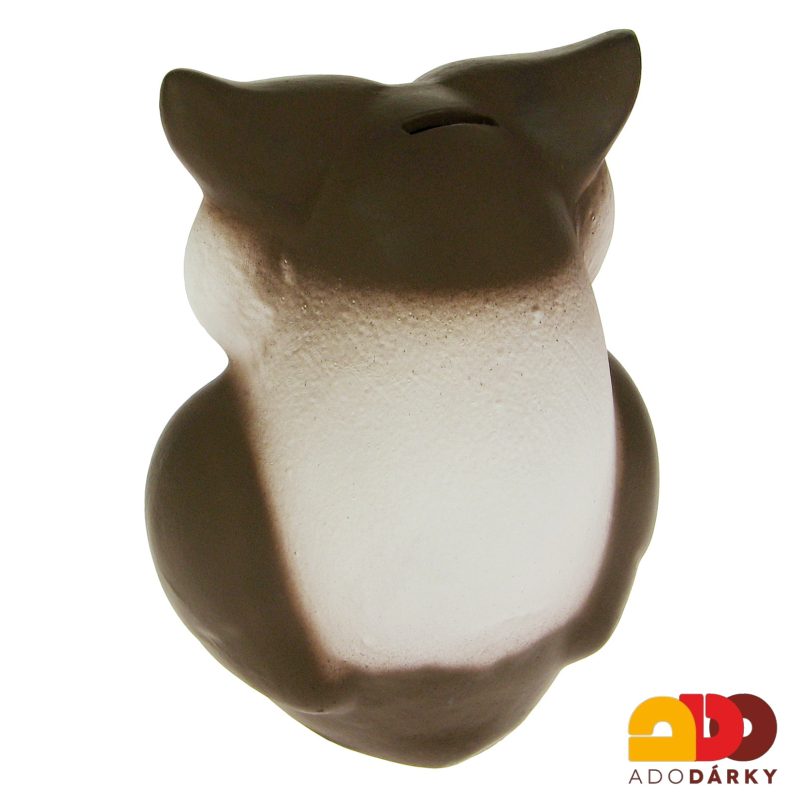 Pokladnička sova hnědobílá střední 31 cm