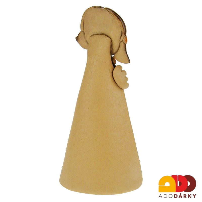 Svícen holka s bílou kytkou a světlými vlasy 15 cm