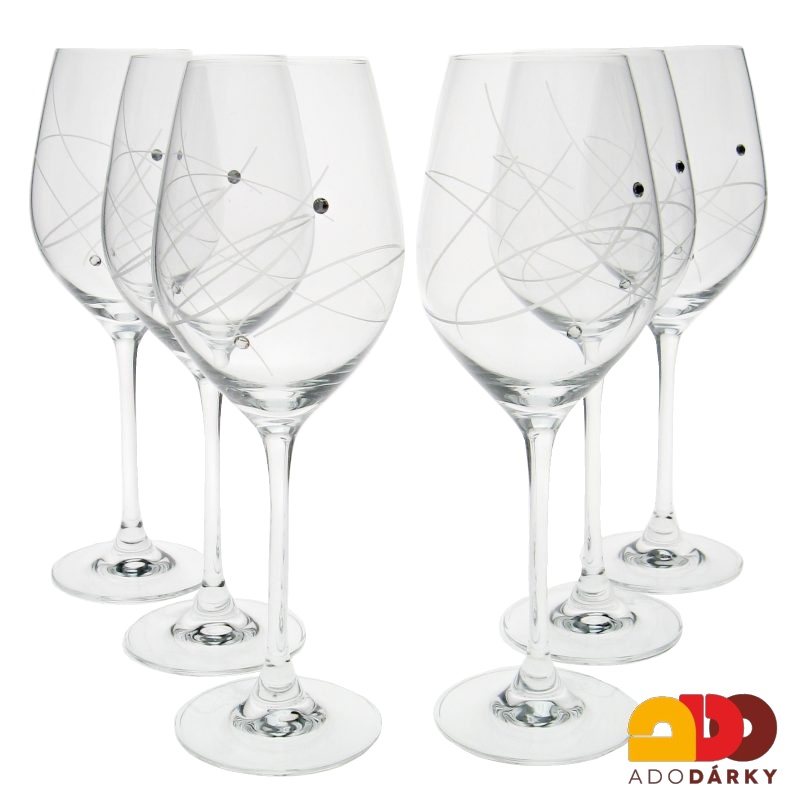 Sklenice na červené víno Swarovski 470 ml sada 6 ks