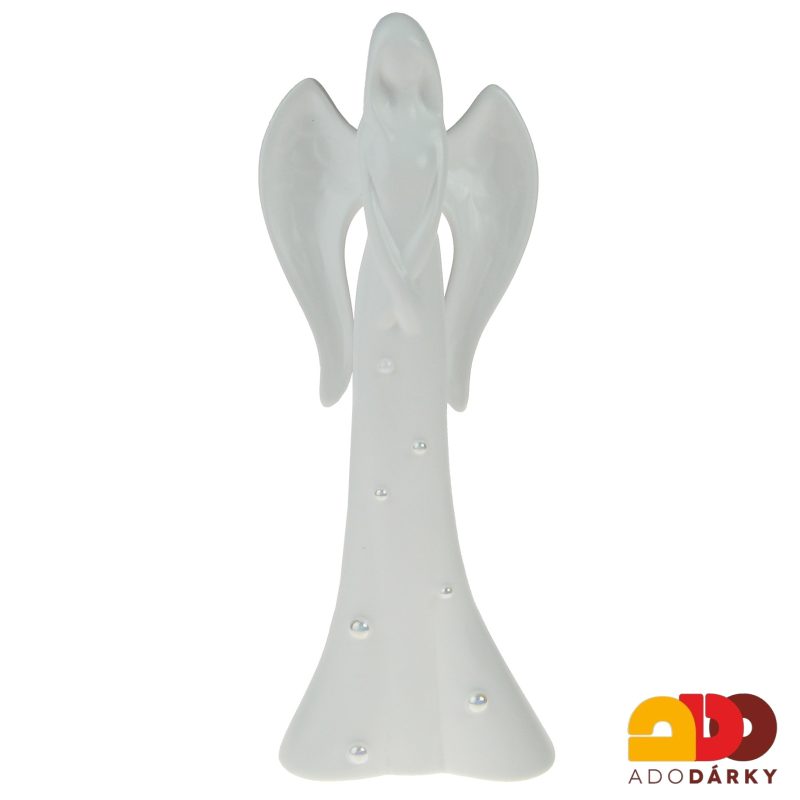 Anděl s perlami 26 cm