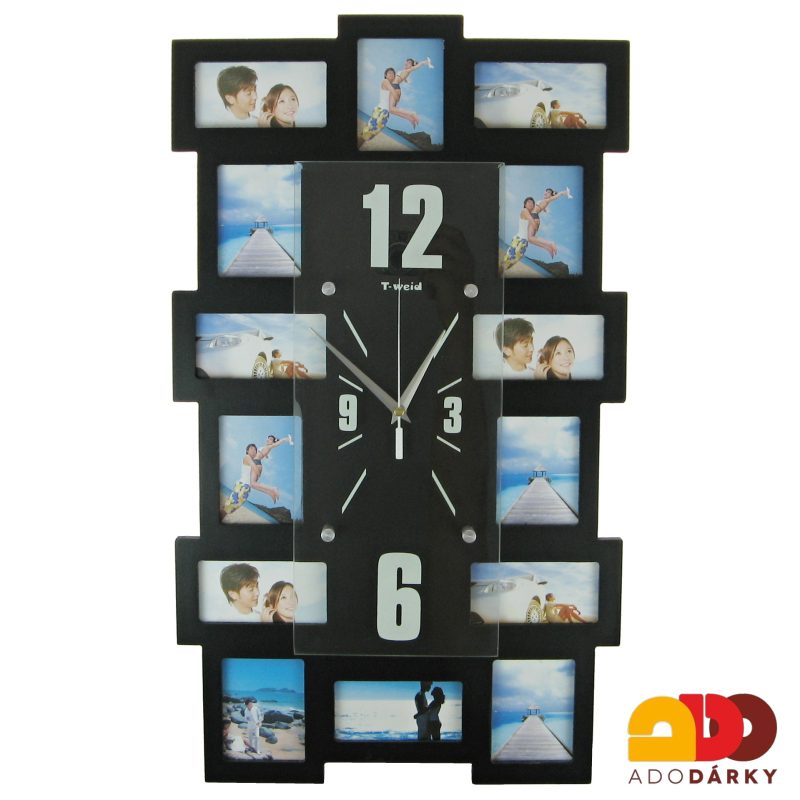 Hodiny fotorám na 14 fotek 60 cm