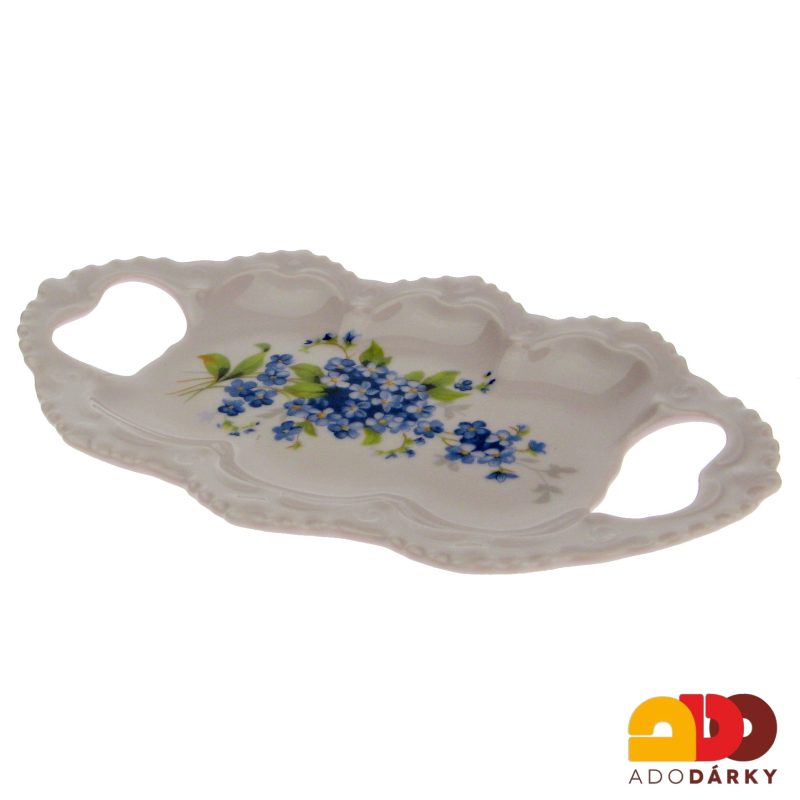 Talířek růžový porcelán s květinami 16 cm