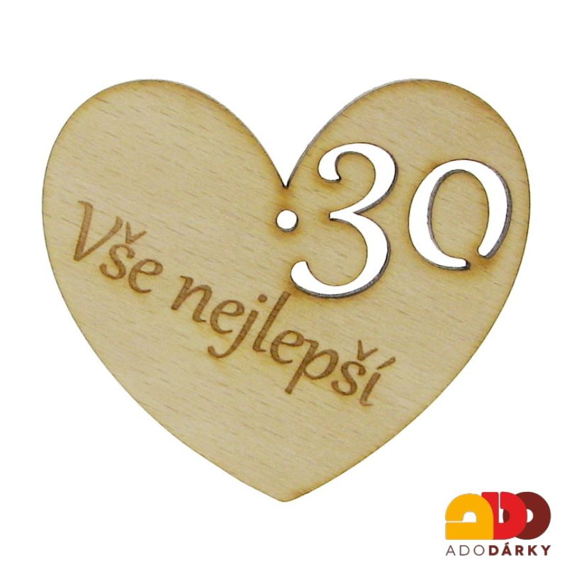 Přání Srdce Vše nejlepší 30 let