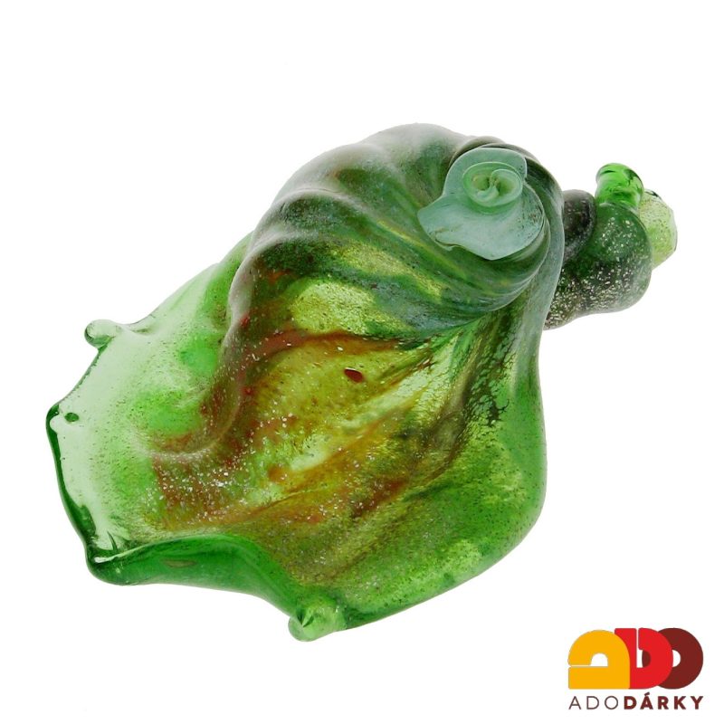 Lastura ze skla zelená se třpytkama 20 cm