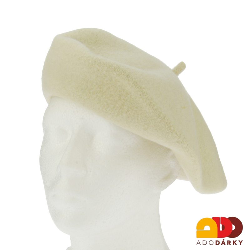 Vlněný baret smetanový