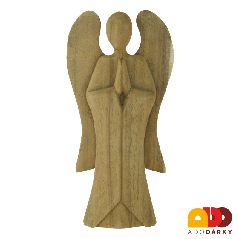 Anděl dřevěný modlící se 30 cm