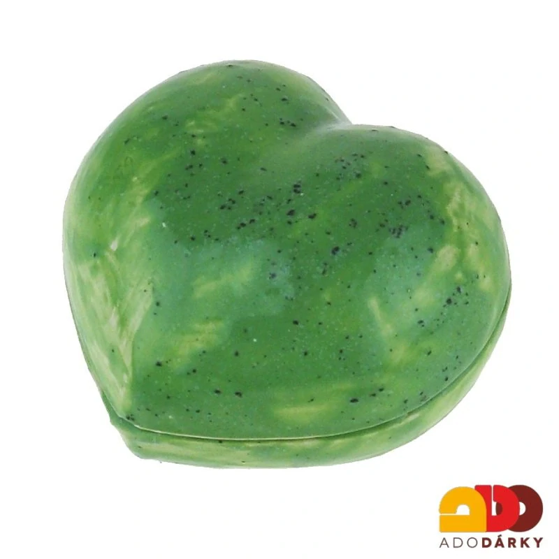 Keramická dózička srdce zelené 8 cm