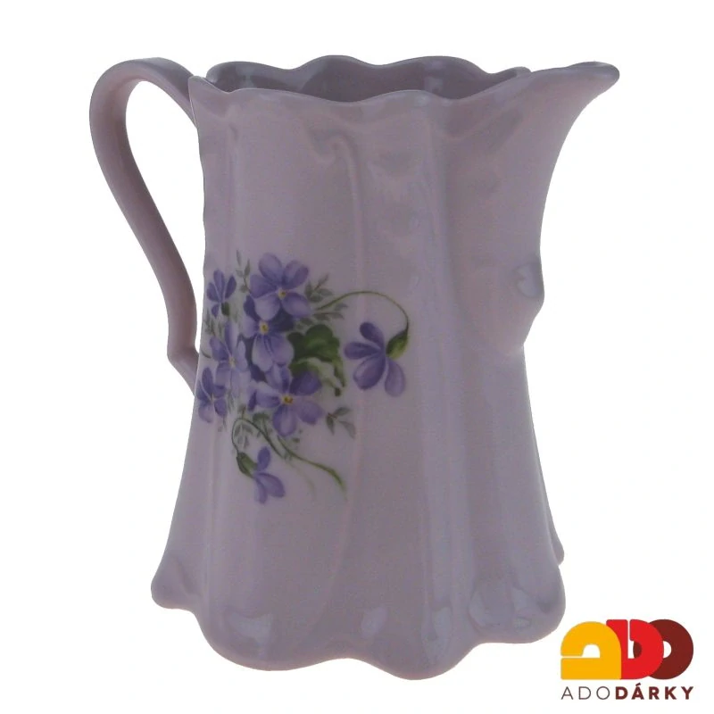 Mlékovka růžový porcelán fialky 0,3l