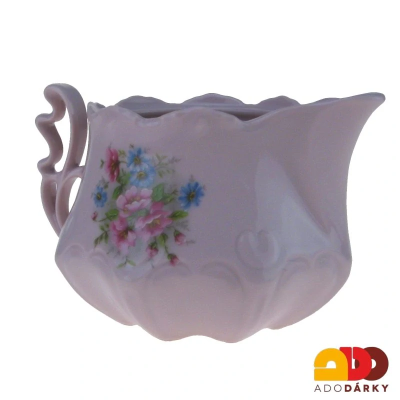 Mlékovka růžový porcelán nižší gladys - květy 0,3l