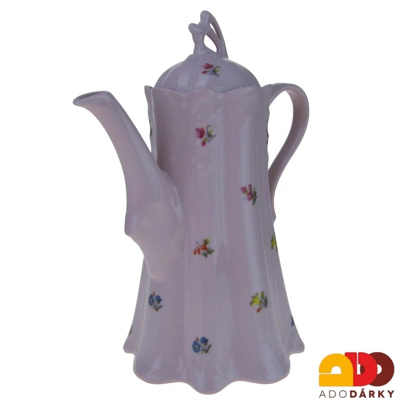 Konvice růžový porcelán házenka 1l