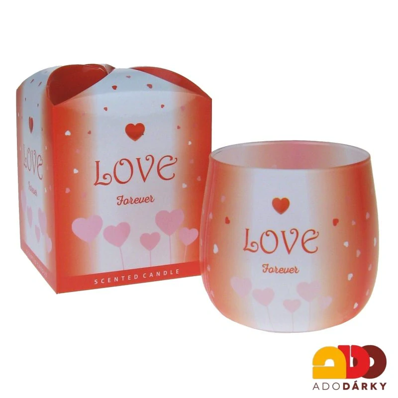 Svíčka ve skle LOVE FOREVER