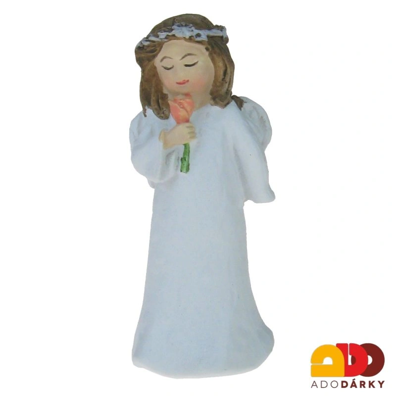 Anděl maličký s květinou 7,5 cm