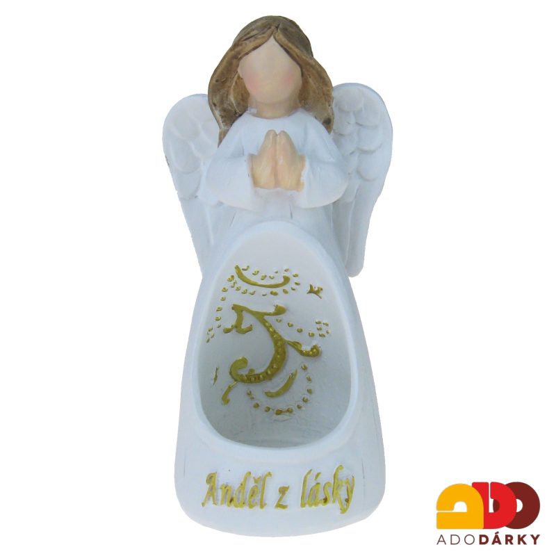 Svícen modlící se anděl "Anděl z lásky" 13 cm