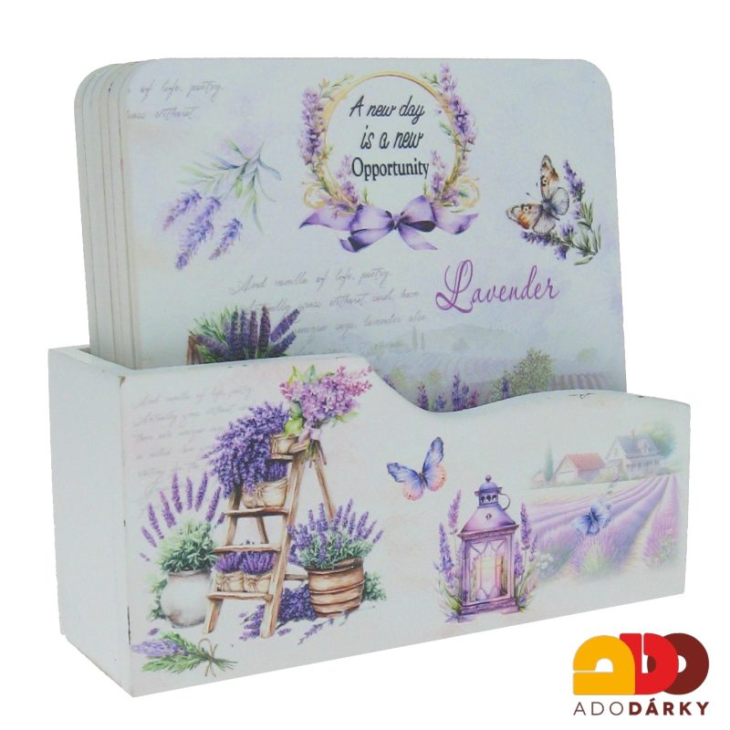 Sada 6 hranatých podtácků Lavender