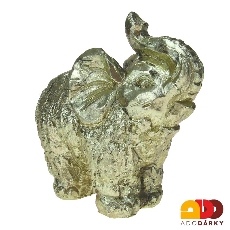 Slon zlaté barvy 14 cm