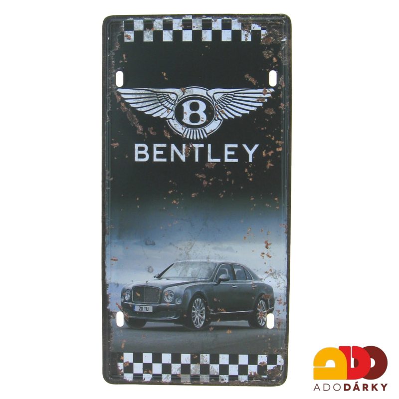 Plechová cedule "BENTLEY" 31 x 15,5 cm
