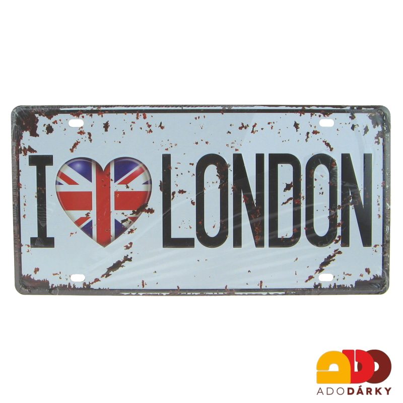 Plechová cedule "I love London" 31 x 15,5 cm