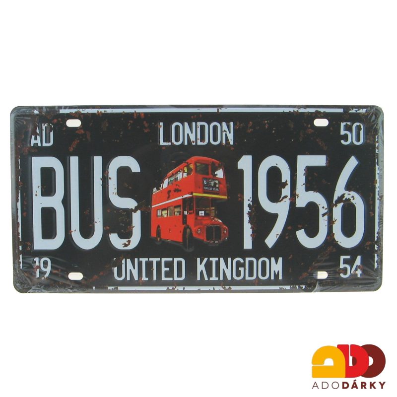 Plechová cedule "London bus" 31 x 15,5 cm