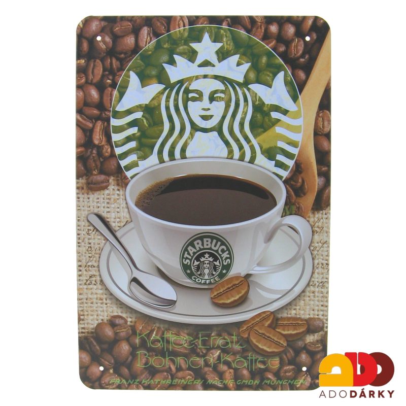 Plechová cedule "Starbucks" 20 x 30 cm