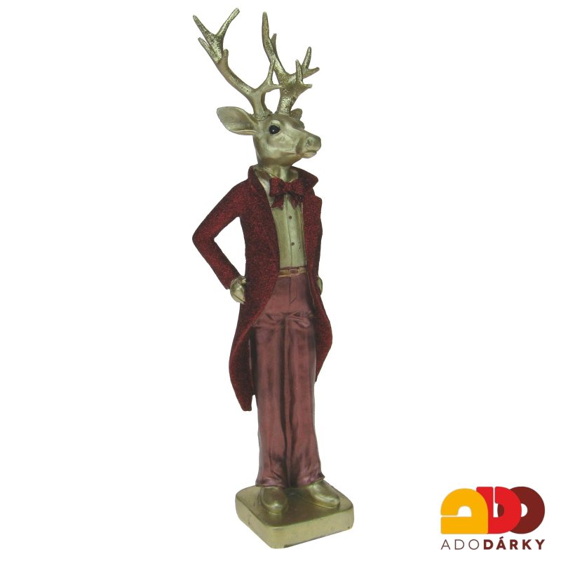 Červeno - zlatý jelen - člověk 31,5 cm