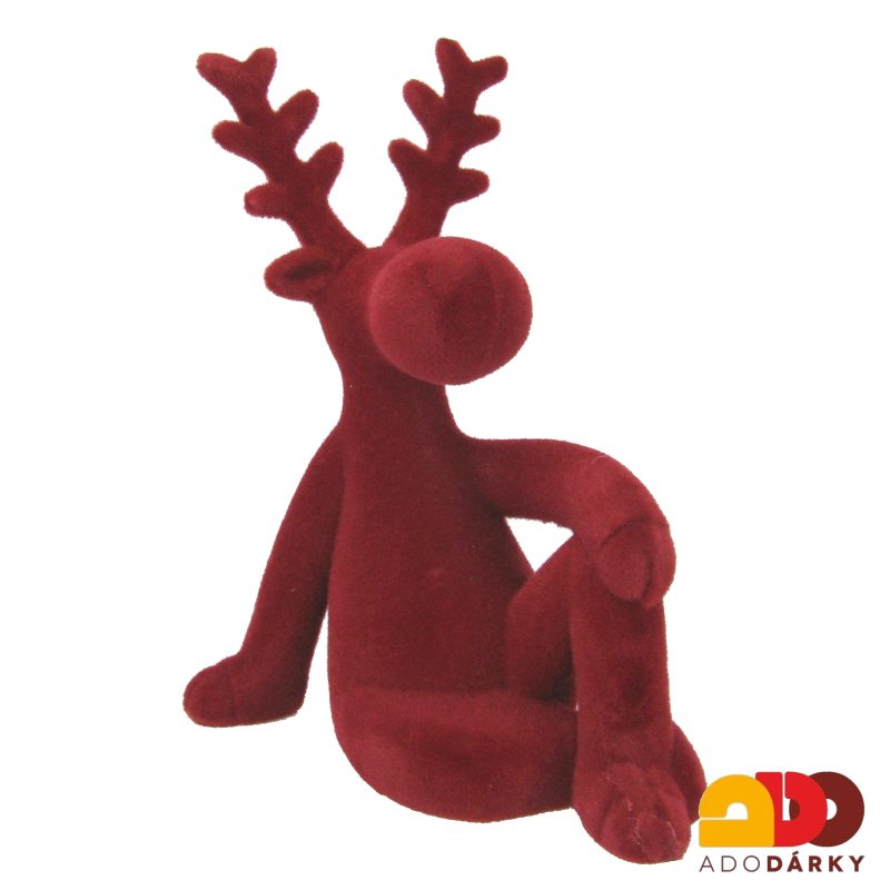 Sedící sob sametový 19 cm