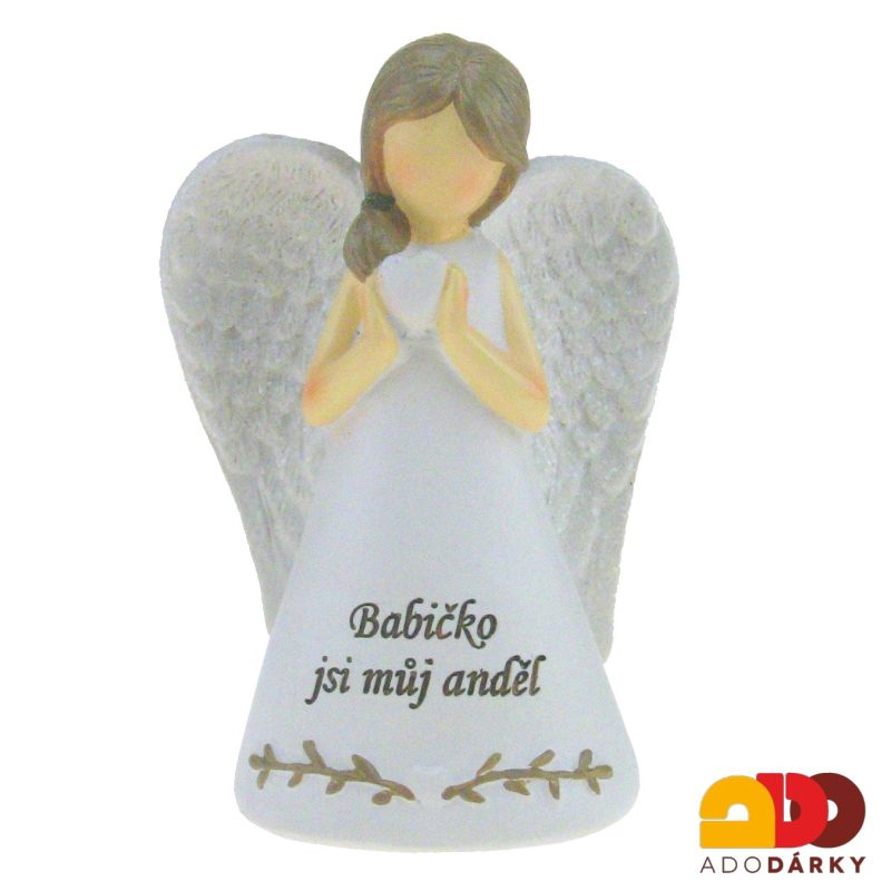 Anděl s ptáčkem "Babičko jsi můj anděl" 10,5 cm