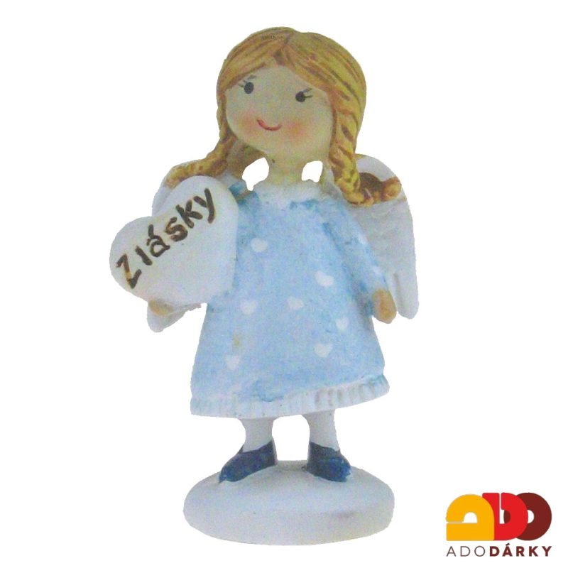 Anděl holčička "Z lásky" se srdíčkem 8 cm