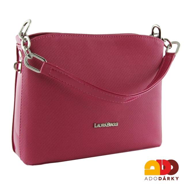 Kabelka Laura Biaggi tmavě růžová 28 cm