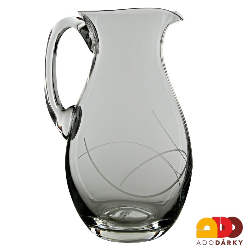Skleněný džbán čirý Swarovski se dvěma kamínky 1,9 l