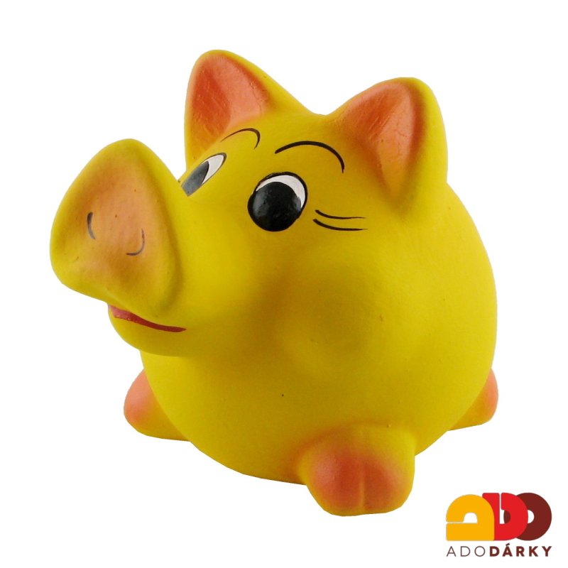 Pokladnička prase malé žluté 17 cm