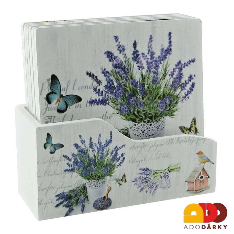 Sada 6 hranatých podtácků Lavender