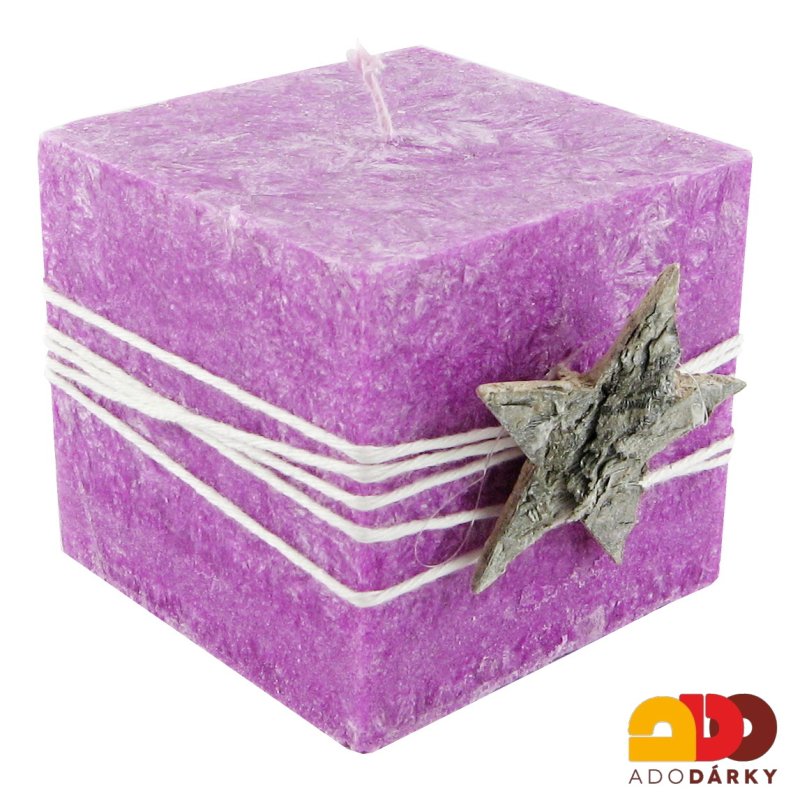 Svíčka kostka Borůvka a vanilka 7,5 cm