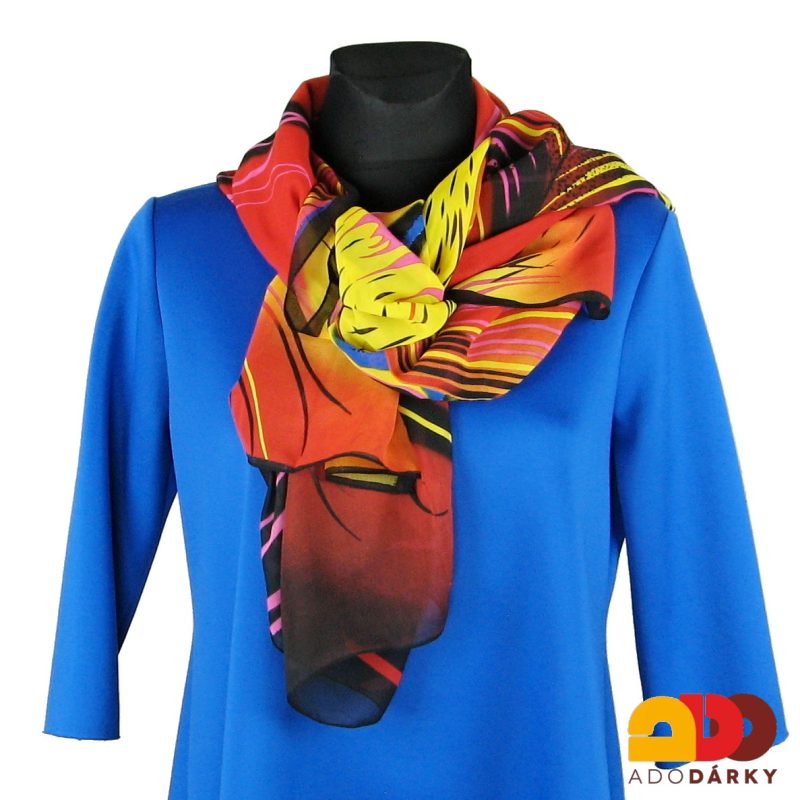 Dámská šála s pavím perem