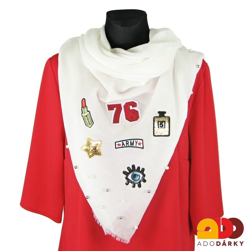 Dámský šátek bílý velký