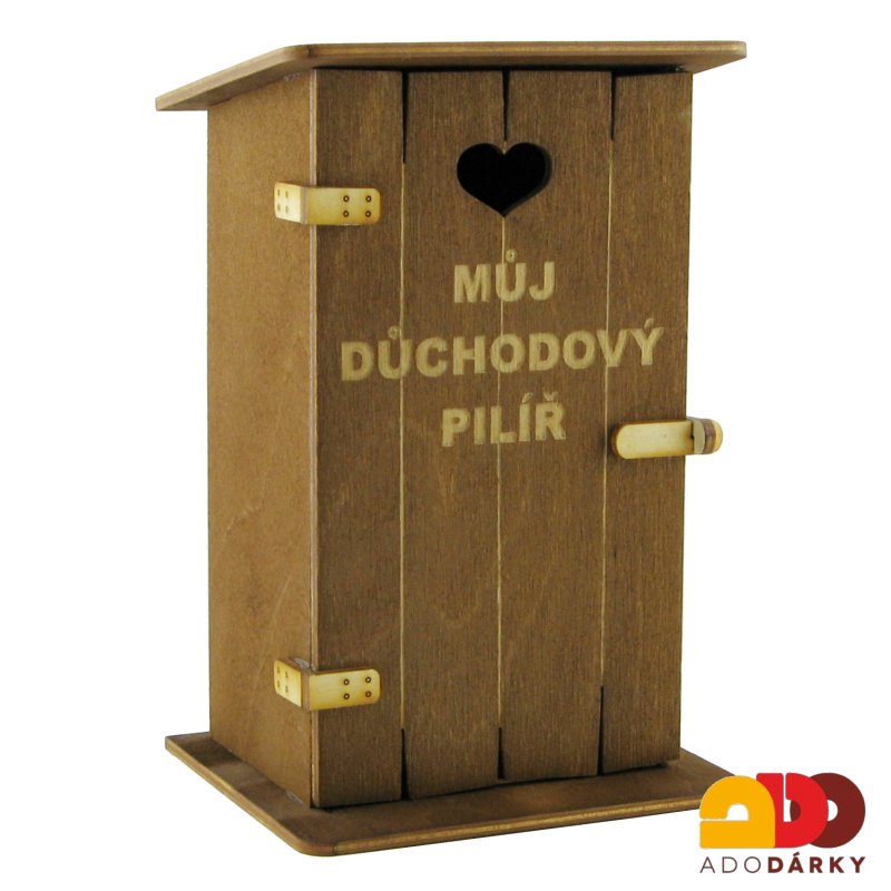 Pokladnička kadibudka "Můj důchodový pilíř" 11 x 10 x 18,5 cm