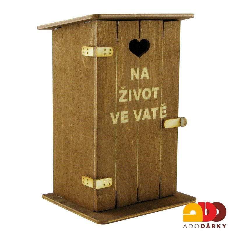 Pokladnička kadibudka "Na život ve vatě" 11 x 10 x 18,5 cm