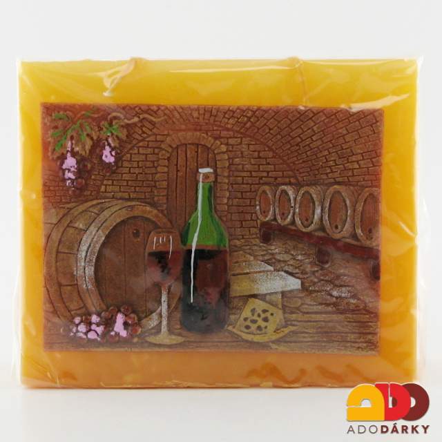 Svíčka se dvěma knoty "Vinný sklípek" 13 cm